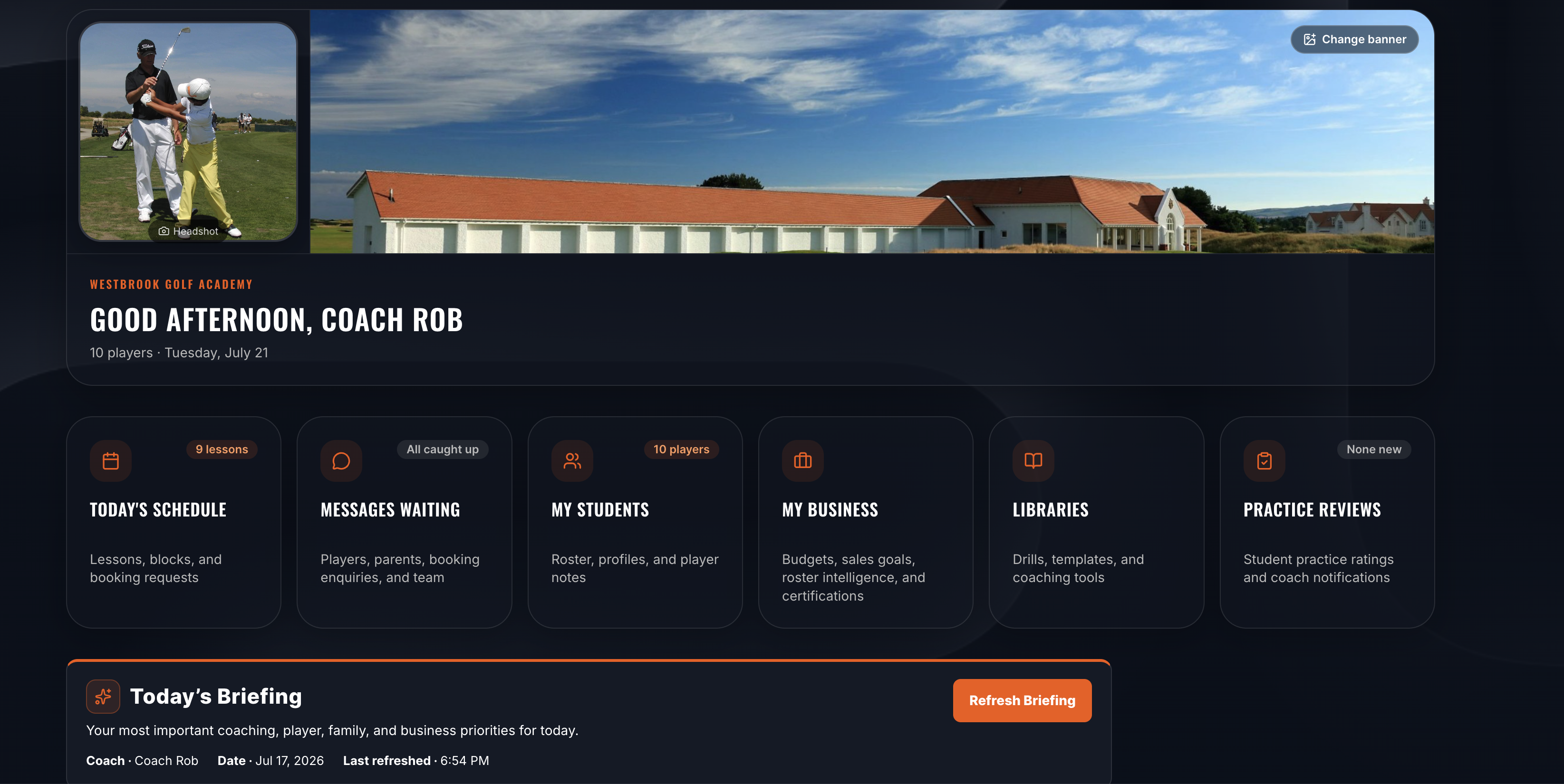 Coach Dashboard